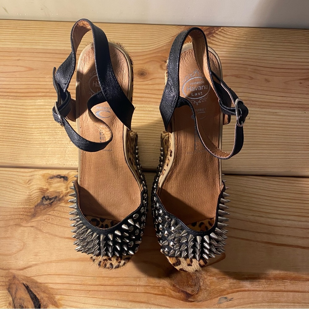 Jeffrey Campbell Vicious Ex Black Cheetah Platform size 7